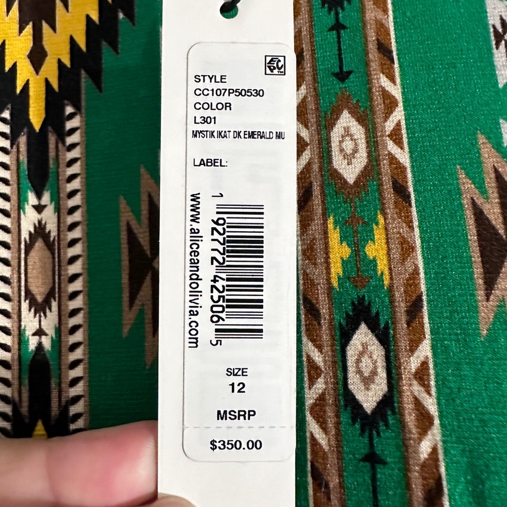 alice + olivia Delora Mystic ikat sheath dress. SIZE 12 NWT - Picture 7 of 9